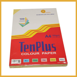 Giấy bìa màu TENPLUS vàng 160gsm