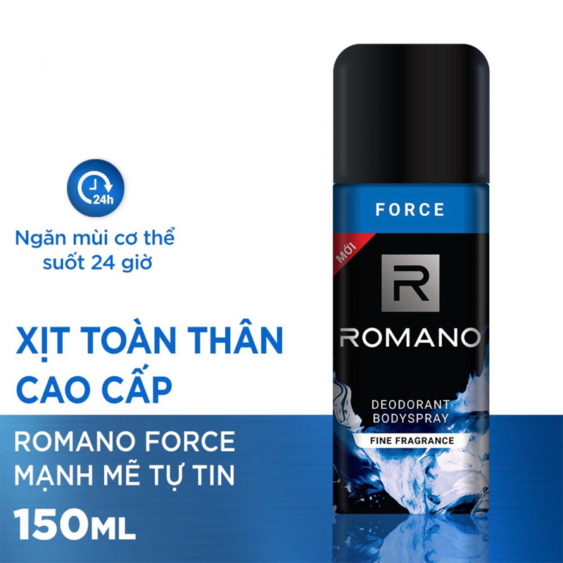 Xịt khử mùi toàn thân ROMANO Force 150ml