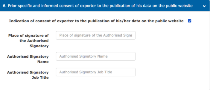 REX (Registered Exporter)