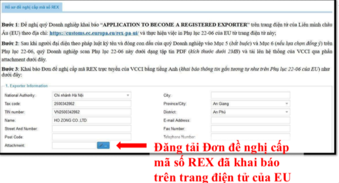 REX (Registered Exporter)