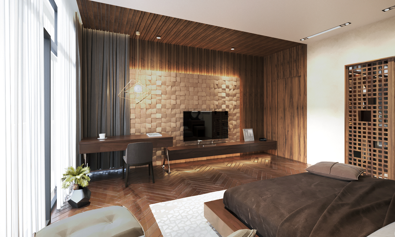 Phòng ngủ chính biệt thự quận 2 Phòng ngủ chính biệt thự quận 2