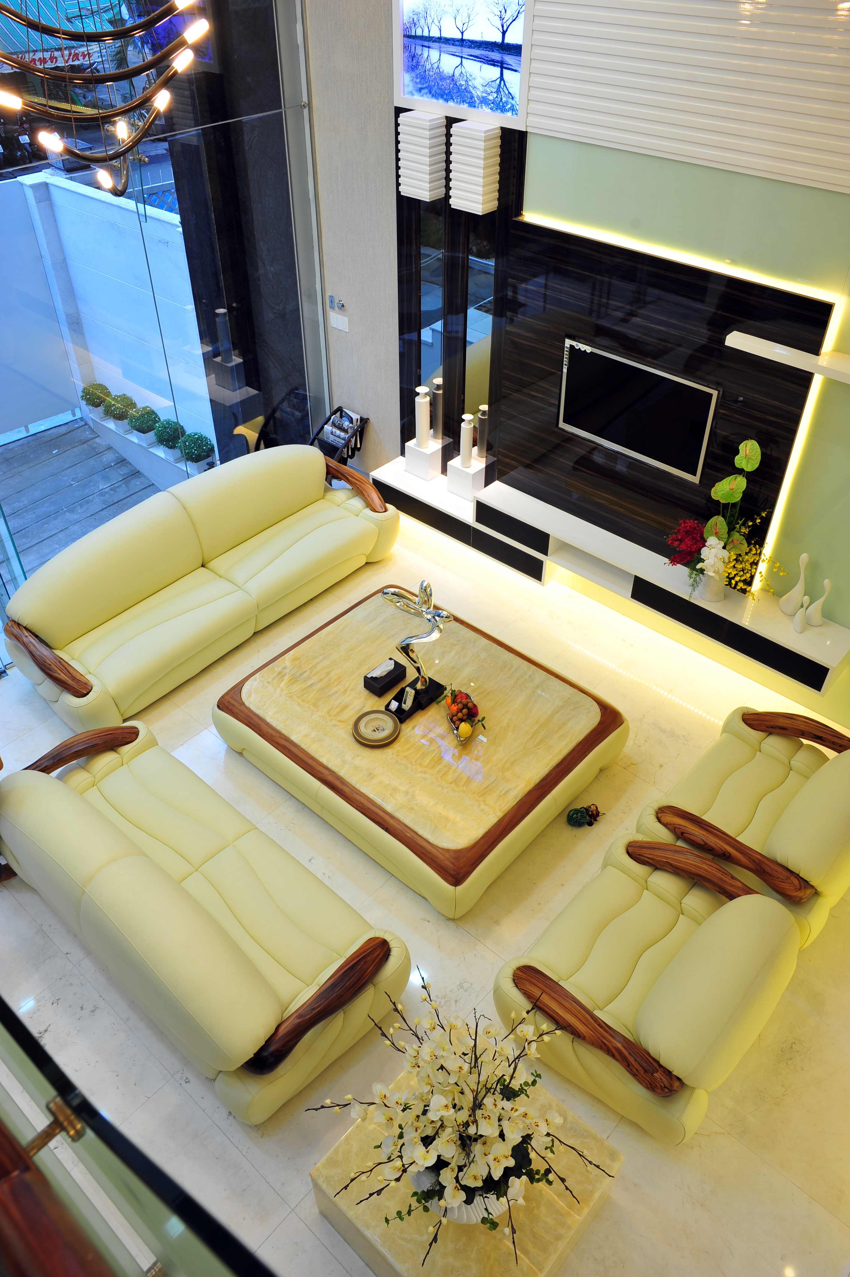 Phòng khách nhà DDN, thiết kế và thi công trọn gói bởi Kiến Trúc Xanh Phòng khách nhà DDN, thiết kế và thi công trọn gói bởi Kiến Trúc Xanh