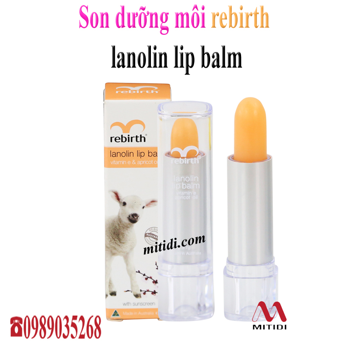 Son Dưỡng Rebirth Lanolin Lip Balm 3.7g May Cosmetic