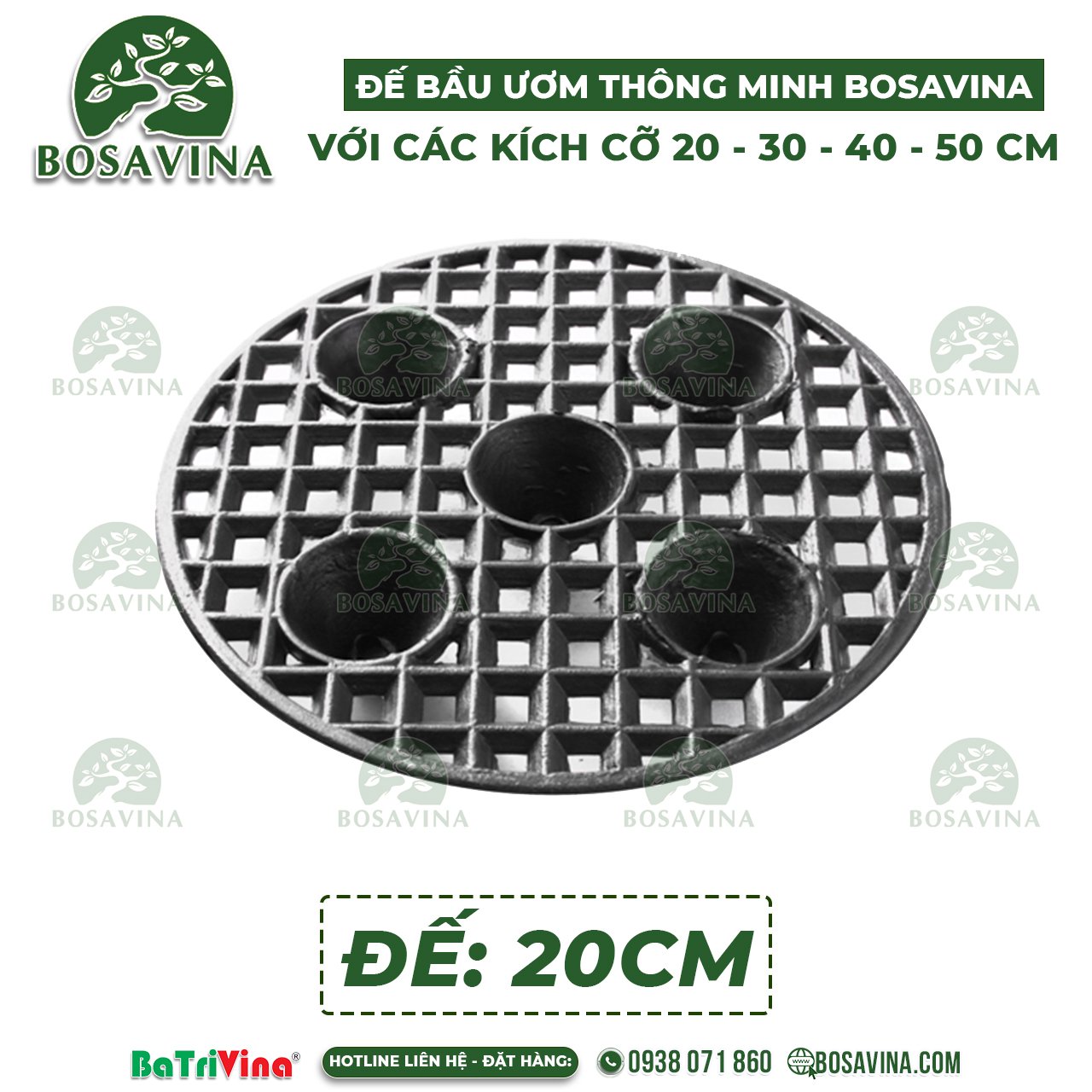 Đế Bầu Ươm Thông Minh - Bầu Nhựa Dưỡng Cây BoSaVina - Có các cỡ 20 - 30 - 40 - 50 cm