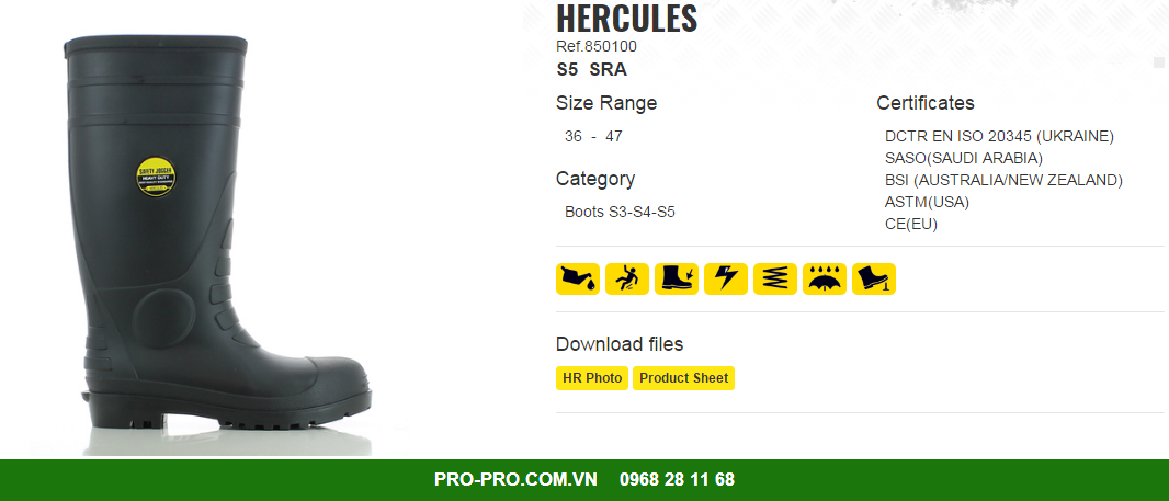 Ung bảo hộ nhập khẩu từ Bỉ Hercules