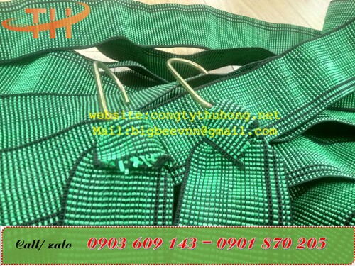 Dây ràng bố xanh bản dẹt 5cm có móc tại xưởng