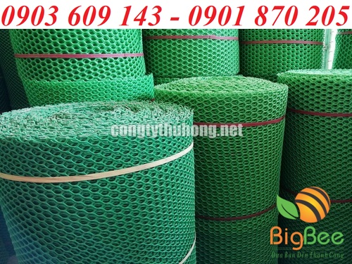 Lưới nhựa cứng xanh đậm và xanh lá cây tại xưởng