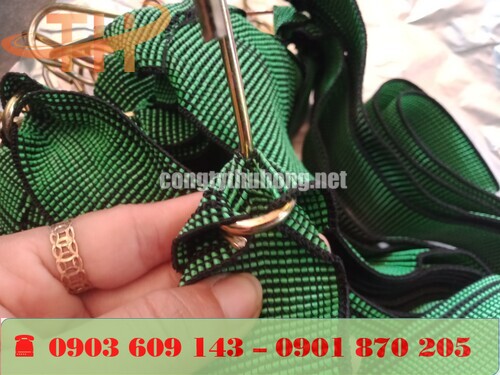Đầu dây ràng bố xanh được gia cố móc thép chắc chắn