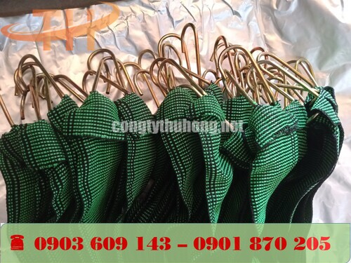 Đầu dây ràng bố xanh gia cố móc thép không gỉ