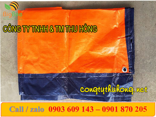 Bạt nhựa phơi nông sản che mưa nắng xanh cam