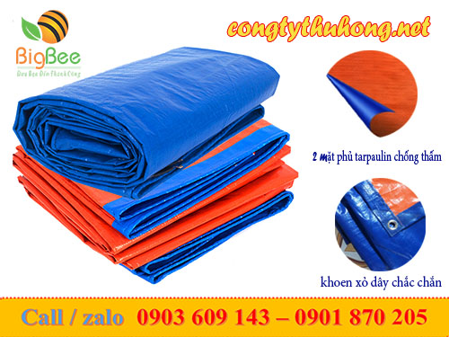 Bạt nhựa 2 da xanh cam