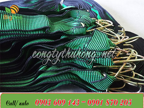 Dây buộc chở hàng xanh có móc thép chắc chắn