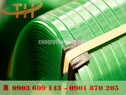 Dây dai nhựa PET trơn xanh lá bản 1,4cm