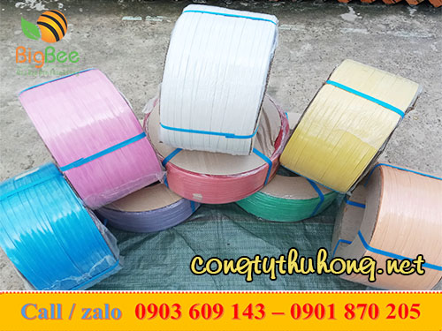 Cuộn dây đai pp 10kg nhiều màu bản rộng 1f4