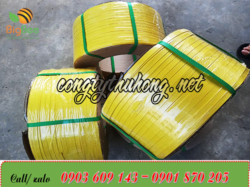 Cuộn dây đai pp 1f4 màu vàng