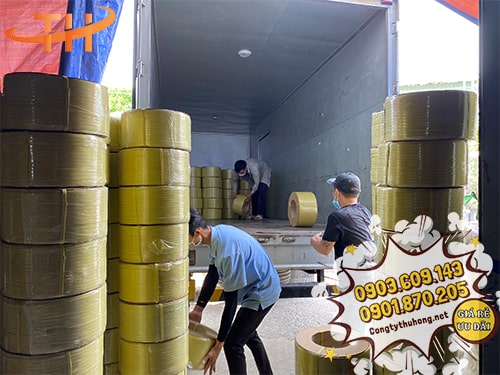 Dây đai PP in logo giá rẻ Dây đai PP in logo giá rẻ