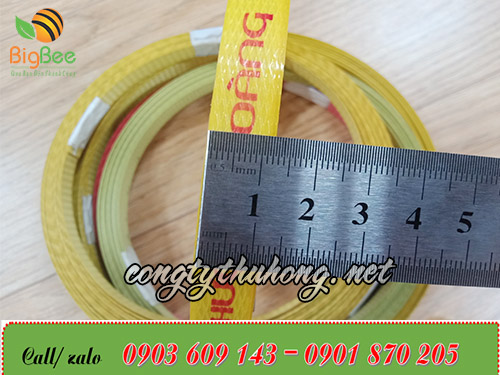 dây đai nhựa pp vàng 1f4 in logo