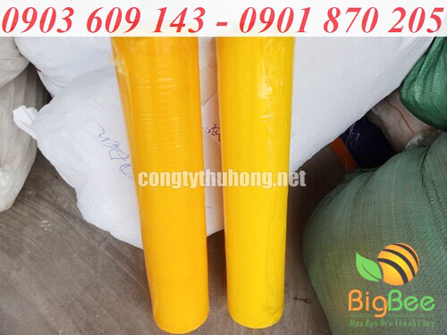 Cuộn màng PE quấn hàng màu vàng khổ 50cm dày 17mic