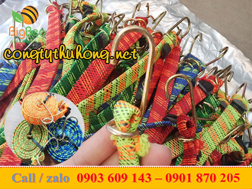 Dây chun buộc hàng bản dẹt 1,5cm có móc thép