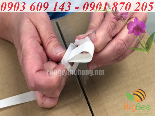 Thao tác siết dây đai thủ công bằng bọ nhựa