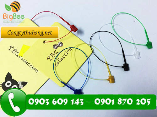 Dây nhựa gắn nhãn mác nhiều màu đầu tròn