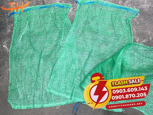 Bao lưới đựng hành tỏi màu xanh Bán bao lưới đựng hành tỏi giá rẻ