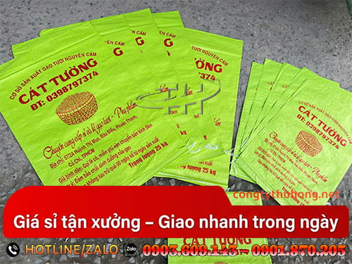 Bao tải in logo Bao tải in logo đựng gạo giá sỉ