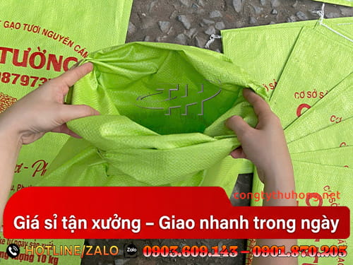 Bao tải in logo Bao tải in logo đựng gạo