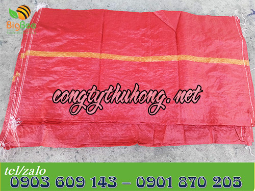 bao tải dứa pp màu đỏ kt 60cm * 100cm