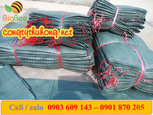 Bao tải xanh rêu kt 90cm * 110cm