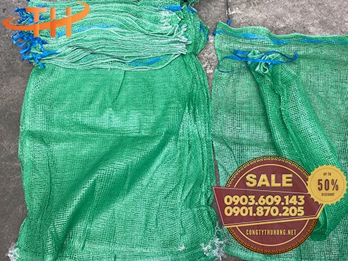 Bao tải lưới đựng nông sản màu xanh Bao tải lưới đựng nông sản màu xanh