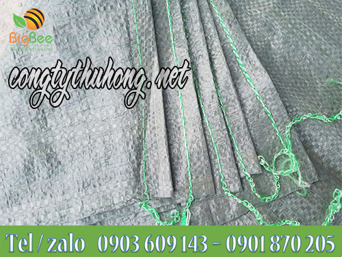 Đáy bao tải xám may chỉ rất chắc chắn