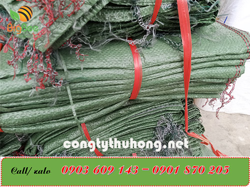 Bao tải xanh rêu được đóng qui cách 100 cái/ bó