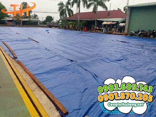 Bạt phủ công trình cam xanh Bạt phủ công trình xanh cam