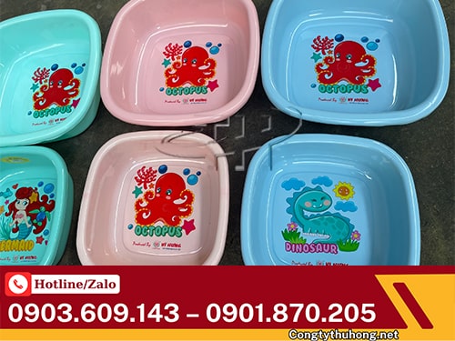 Thau nhựa vuông Bộ thau nhựa vuông nhiều màu