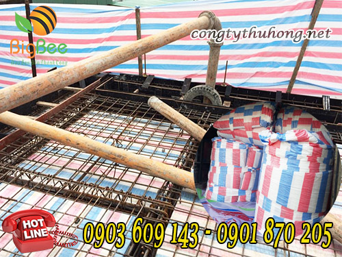bạt sọc 3 màu lót đổ bê tông