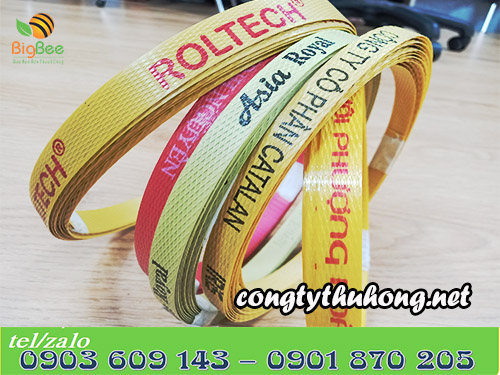 Mẫu dây đai PP in logo tên công ty, doanh nghiệp