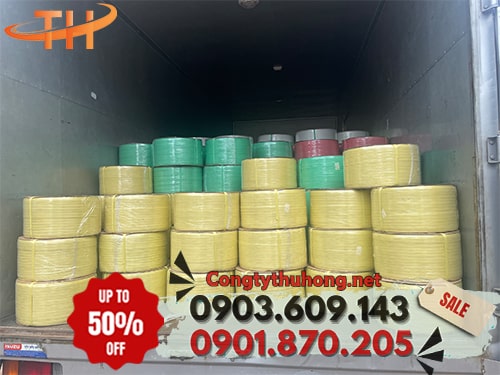 Dây đai PP xanh lá, vàng Dây đai PP giá rẻ gốc tại xưởng