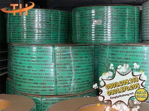 Dây đai PP in logo màu xanh Dây đai PP in logo màu xanh