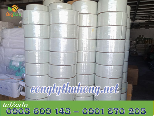 Cuộn dây đai nhựa pp trắng đục tại kho