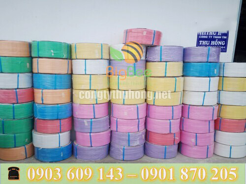 Dây đai PP nhiều màu cuộn 10kg tại kho công ty