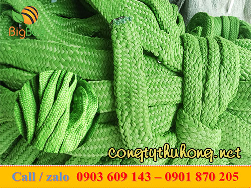 Cuộn dây dù dẹt xanh lá bản 2cm