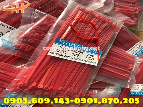 Dây rút nhựa đỏ 2 tấc Dây rút nhựa đỏ 2 tấc