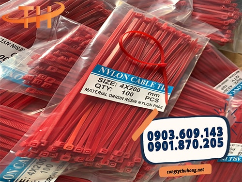 Dây rút nhựa màu đỏ Dây rút nhựa màu đỏ