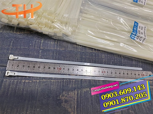 Dây rút nhựa trắng tháo mở được Dây rút nhựa trắng tháo mở