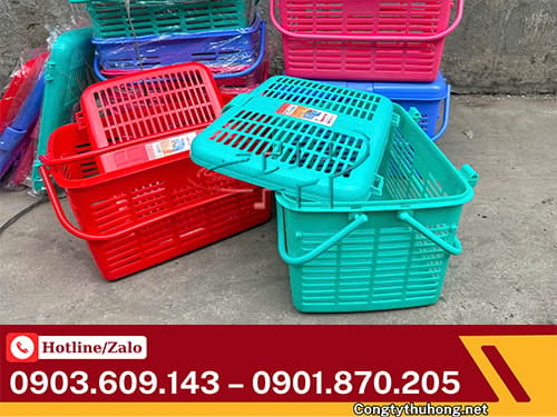 Giỏ nhựa đi sinh Giỏ nhựa đi sinh có nắp đậy giá rẻ