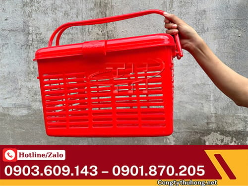 Giỏ nhựa đi sinh Giỏ nhựa đi sinh có nắp đậy