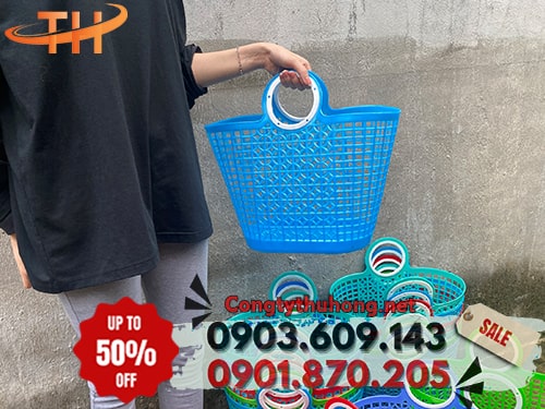 Giỏ xách nhựa đi chợ Giỏ xách nhựa đủ màu