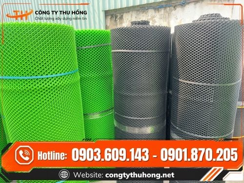 Lưới nhựa mắt cáo xanh, đen Lưới nhựa mắt cáo xanh đen nhiêu khổ