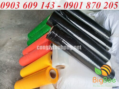 Các cuộn màng PE quấn hàng, pallet đen và màu khổ 50cm